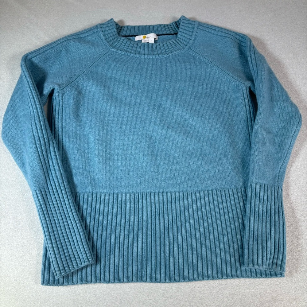 Boden Wool Cashmere Blend Ribbed Sweater Women’s Small Blue EUC